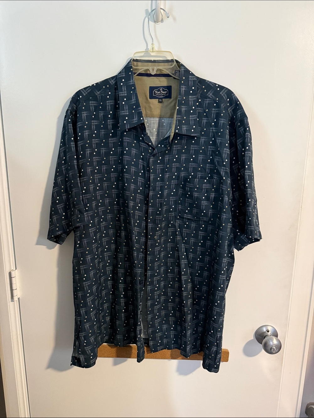 Nat Nast Men's Navy Geometric Short-Sleeve Button-Down Shirt